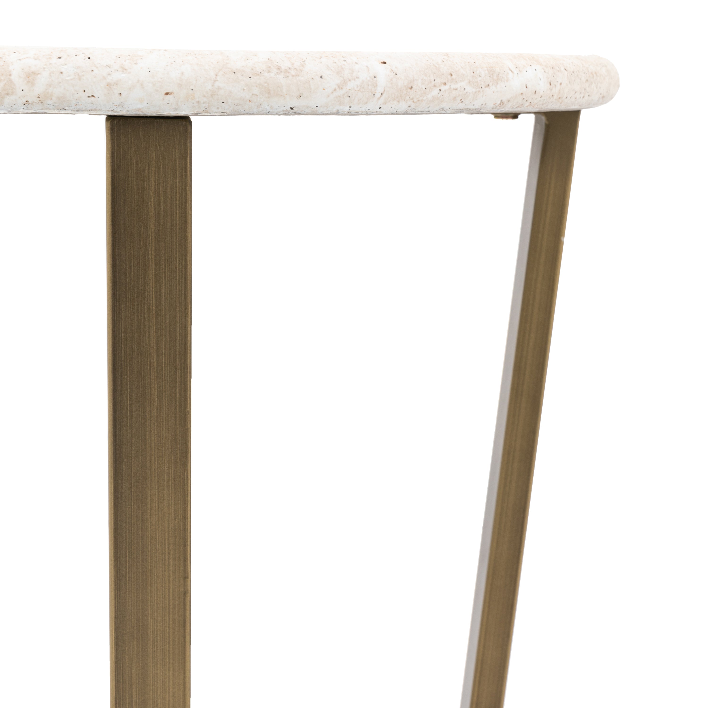 Annecy Bronze & White Concrete Round Side Table